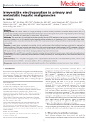 Cover page: Irreversible electroporation in primary and metastatic hepatic malignancies