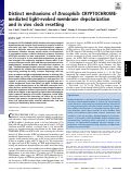Cover page: Distinct mechanisms of Drosophila CRYPTOCHROME-mediated light-evoked membrane depolarization and in vivo clock resetting