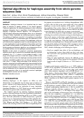 Cover page: Optimal algorithms for haplotype assembly from whole-genome sequence data