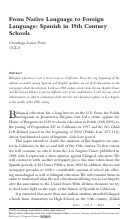 Cover page: From Native Language to Foreign Language: Spanish in the 19th Century Schools