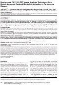 Cover page: Noninvasive PK11195‐PET Image Analysis Techniques Can Detect Abnormal Cerebral Microglial Activation in Parkinson's Disease