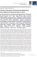 Cover page: Pituitary Neoplasm Nomenclature Workshop: Does Adenoma Stand the Test of Time?