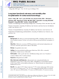 Cover page: Long‐term functional outcomes and mortality after hospitalization for extracranial hemorrhage