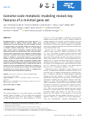 Cover page: Genome‐scale metabolic modeling reveals key features of a minimal gene set