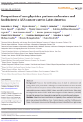 Cover page: Perspectives of non-physician partners on barriers and facilitators to AYA cancer care in Latin America.