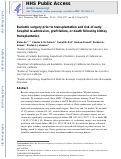 Cover page: Bariatric surgery prior to transplantation and risk of early hospital re‐admission, graft failure, or death following kidney transplantation