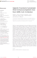 Cover page: Galectin-9 protects humanized-ACE2 immunocompetent mice from SARS-CoV-2 infection.