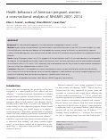 Cover page: Health behaviors of American pregnant women: a cross-sectional analysis of NHANES 2007–2014