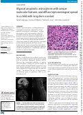 Cover page: Atypical anaplastic astrocytoma with unique molecular features and diffuse leptomeningeal spread in a child with long-term survival.