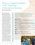 Cover page of Thoracic Organ Transplant at UC San Diego - A Twenty Year Journey