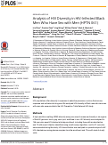 Cover page: Analysis of HIV Diversity in HIV-Infected Black Men Who Have Sex with Men (HPTN 061)