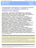 Cover page: Topographic divergence of atypical cortical asymmetry and atrophy patterns in temporal lobe epilepsy