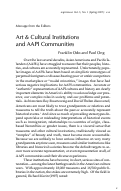 Cover page: Art &amp; Cultural Institutions and AAPI Communities