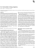 Cover page: Iron homeostasis during pregnancy