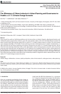 Cover page: The Dilemmas of Citizen Inclusion in Urban Planning and Governance to Enable a 1.5 °C Climate Change Scenario