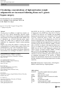 Cover page: Circulating concentrations of high-molecular-weight adiponectin are increased following Roux-en-Y gastric bypass surgery