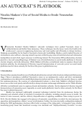 Cover page: An Autocrat's Playbook: Nicolás Maduro's Use of Social Media to Erode Venezuelan Democracy