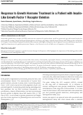 Cover page: Response to Growth Hormone Treatment in a Patient with Insulin-Like Growth Factor 1 Receptor Deletion.