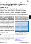Cover page: Molecular electronics sensors on a scalable semiconductor chip: A platform for single-molecule measurement of binding kinetics and enzyme activity