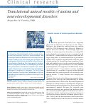 Cover page: Translational animal models of autism and neurodevelopmental disorders