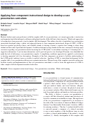 Cover page: Applying four-component instructional design to develop a case presentation curriculum