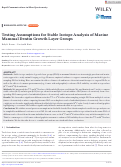 Cover page: Testing Assumptions for Stable Isotope Analysis of Marine Mammal Dentin Growth Layer Groups