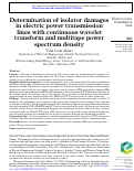 Cover page: Determination of isolator damages in electric power transmission lines with continuous wavelet transform and multitape power spectrum density