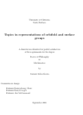 Cover page: Topics in representations of orbifold and surface groups