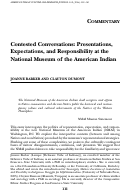 Cover page: Contested Conversations: Presentations, Expectations, and Responsibility at the National Museum of the American Indian