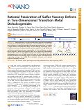 Cover page: Rational Passivation of Sulfur Vacancy Defects in Two-Dimensional Transition Metal Dichalcogenides