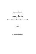 Cover page: Snapshots