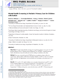 Cover page: Mental health screening in pediatric primary care for children with autism