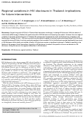 Cover page: Regional variations in HIV disclosure in Thailand: implications for future interventions.