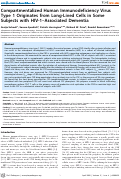 Cover page: Compartmentalized Human Immunodeficiency Virus Type 1 Originates from Long-Lived Cells in Some Subjects with HIV-1–Associated Dementia