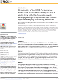Cover page: Clinical utility of the UCSD Performance-Based Skills Assessment—Brief (UPSA-B) in adults living with HIV: Associations with neuropsychological impairment and patient-reported everyday functioning difficulties