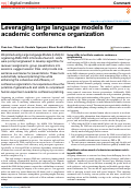 Cover page: Leveraging large language models for academic conference organization.