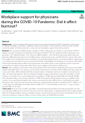 Cover page: Workplace support for physicians during the COVID-19 Pandemic: Did it affect burnout?