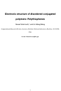 Cover page: Electronic structure of disordered conjugated polymers: Polythiophenes