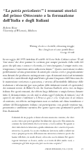 Cover page: «<em>La patria pericolante</em>»: i romanzi storici del primo Ottocento e la formazione dell’Italia e degli Italiani