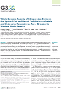 Cover page: Whole-Genome Analysis of Introgression Between the Spotted Owl and Barred Owl (Strix occidentalis and Strix varia, Respectively; Aves: Strigidae) in Western North America