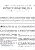 Cover page: Combined Particulated Juvenile Cartilage Allograft Transplantation and Medial Patellofemoral Ligament Reconstruction for Symptomatic Chondral Defects in the Setting of Recurrent Patellar Instability