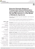 Cover page: Exercise Prevents Enhanced Postoperative Neuroinflammation and Cognitive Decline and Rectifies the Gut Microbiome in a Rat Model of Metabolic Syndrome.