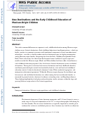 Cover page: New Destinations and the Early Childhood Education of Mexican-Origin Children.