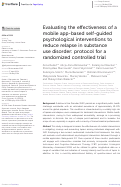 Cover page: Evaluating the effectiveness of a mobile app-based self-guided psychological interventions to reduce relapse in substance use disorder: protocol for a randomized controlled trial.