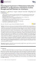 Cover page: Heterologous Expression of Dehydration-Inducible MfWRKY17 of Myrothamnus Flabellifolia Confers Drought and Salt Tolerance in Arabidopsis
