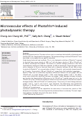 Cover page: Microvascular effects of Photofrin®-induced photodynamic therapy