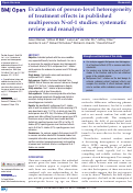 Cover page: Evaluation of person-level heterogeneity of treatment effects in published multiperson N-of-1 studies: systematic review and reanalysis