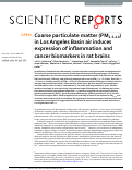 Cover page: Coarse particulate matter (PM2.5–10) in Los Angeles Basin air induces expression of inflammation and cancer biomarkers in rat brains