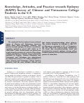 Cover page: Knowledge, Attitudes, And Practice Towards Epilepsy: Survey Of Chinese And Vietnamese College Students In The U.S.