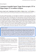 Cover page: Contingent Amygdala Inputs Trigger Heterosynaptic LTP at Hippocampus-To-Accumbens Synapses.